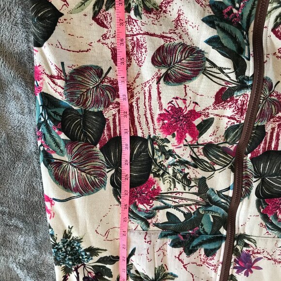 Cellabie sherpa coat women size 2XL floral midi hood full zip boho hippie cotton - Picture 11 of 12